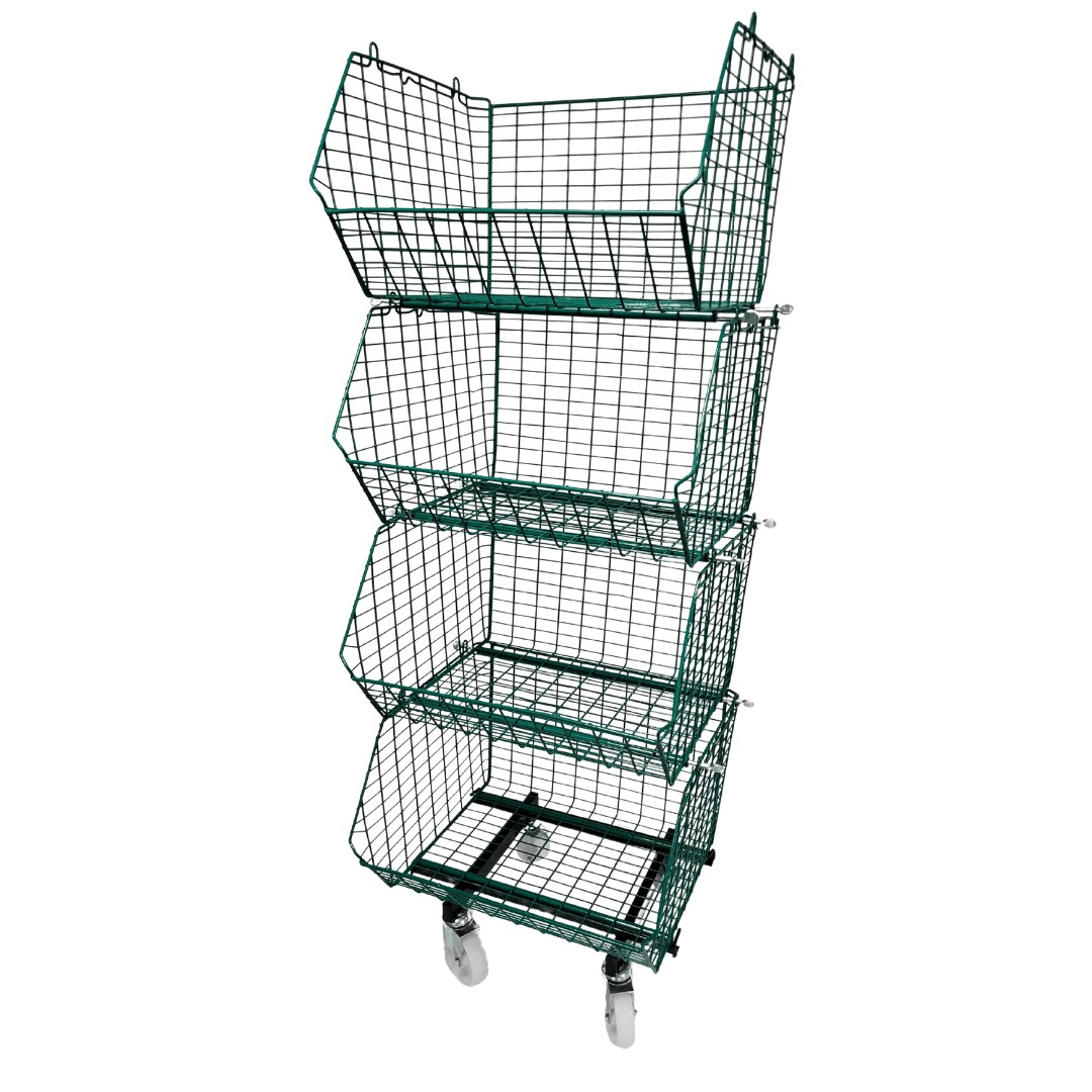 MT8 (small) Mobile Unit Complete 4 Baskets, GREEN MT8 Mobile Unit 4 Baskets, Filstorage