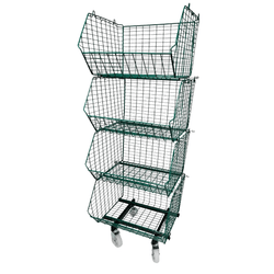 MT8 (small) Mobile Unit Complete 4 Baskets, GREEN MT8 Mobile Unit 4 Baskets, Filstorage