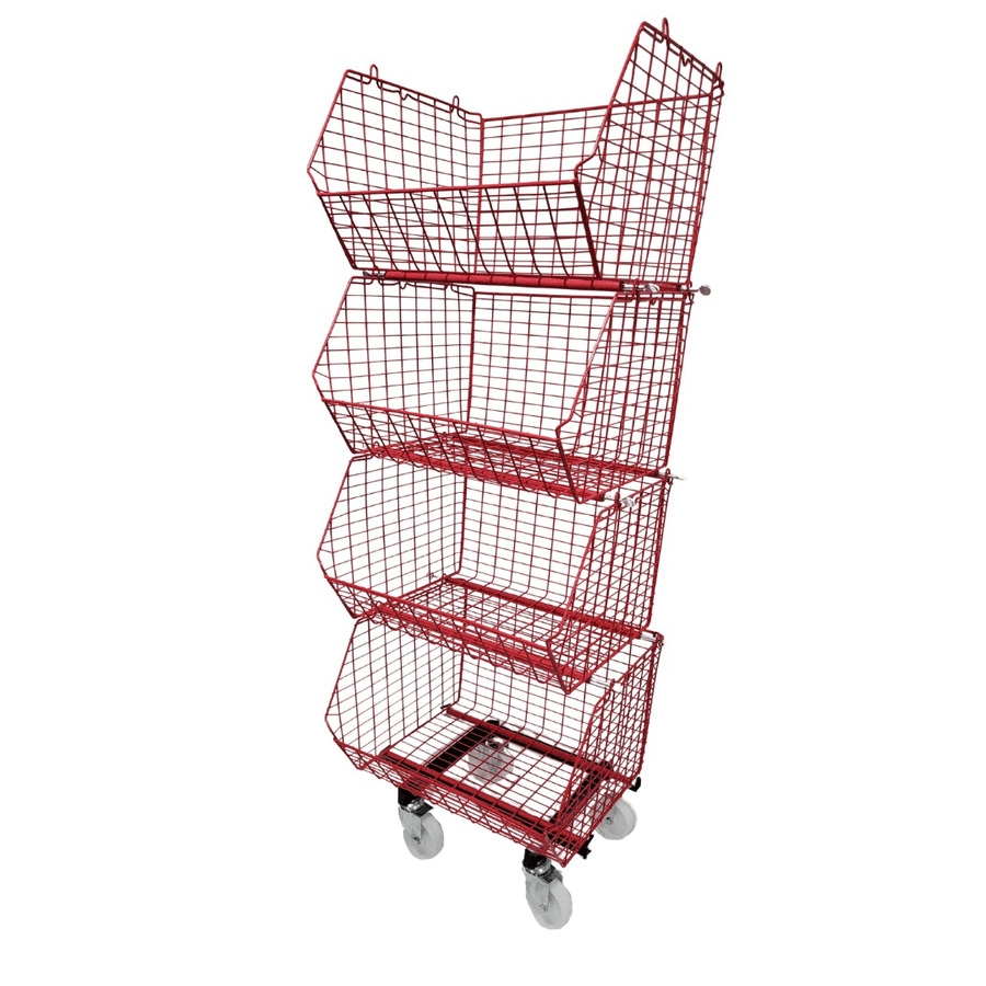 MT8 (small) Mobile Unit Complete 4 Baskets, RED MT8 Mobile Unit 4 Baskets, Filstorage