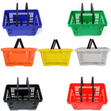 Plastic Shopping Basket 22L - 2 Handles (7 Colours), Black, Filstorage