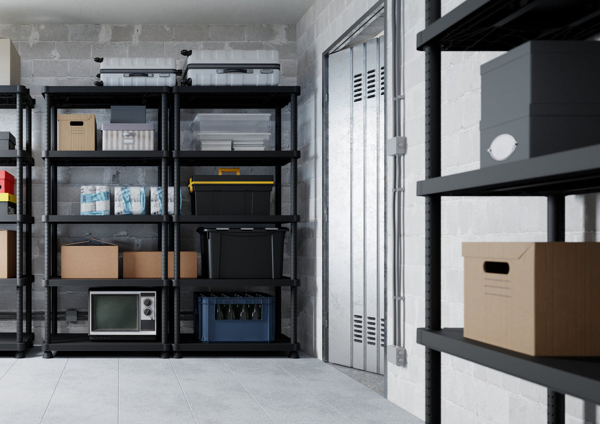 Solid Recycled Plastic Shelving 25kg UDL 5 Levels 1650mm H x 600mm W x 300mm D, 3060S/5, Filstorage