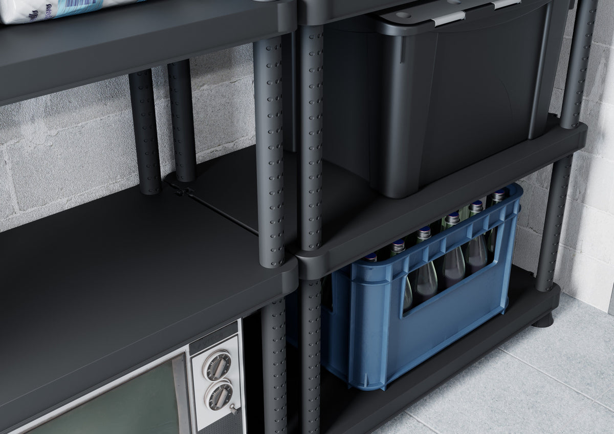 Solid Recycled Plastic Shelving 25kg UDL 5 Levels 1650mm H x 600mm W x 300mm D, 3060S/5, Filstorage