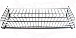 Wire Basket for Shop Shelving, White Basket 1000mm wide, Filstorage