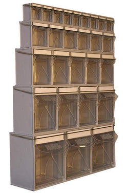 Complete Van Storage Tilt Bin Kit (27 compartments), Tilt Bin Van Kit, Filstorage