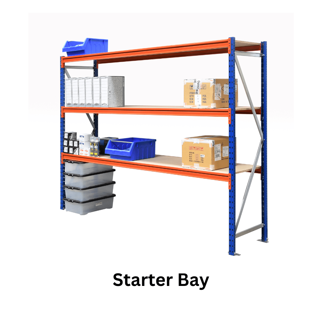 Heavy Duty Warehouse Longspan Racking Shelving System Starter Bay (500kg per level), 2m / 950mm / 600mm, Filstorage