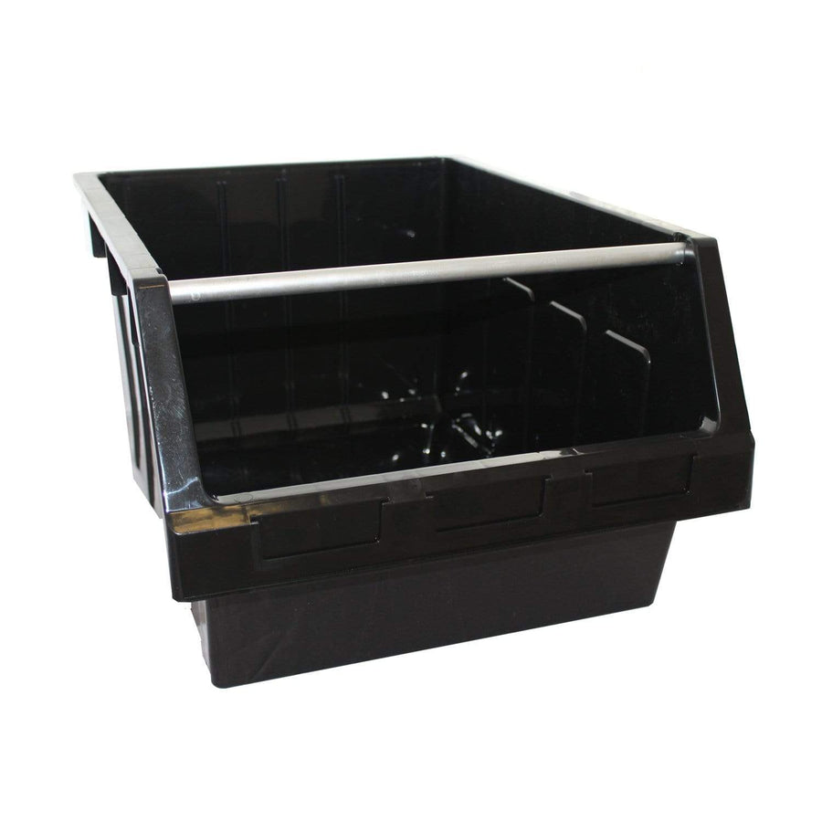 Large Stack & Nest Bin Supra 8 Stacking Storage Bin - Black 300mm H x 425mm W x 600mm D, FBSUP8 RECY, Filstorage