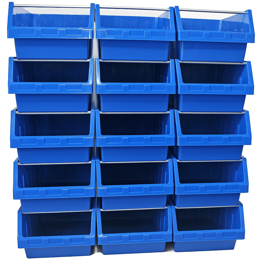 Container Stacking Storage Pick Wall - 15 Supra Bins, 15 x FBSUPRA 8, Filstorage