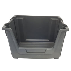 Grey Large Open Front Stacking Storage Pick Bin Containers 50L, Default Title, Filstorage