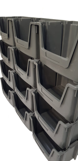 Large Open Front Stacking Storage Picking Wall - Grey, 12 Bin Wall, Filstorage