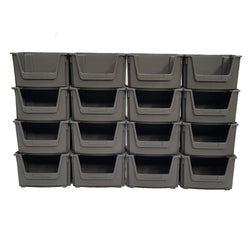 Large Open Front Stacking Storage Picking Wall - Grey, 12 Bin Wall, Filstorage
