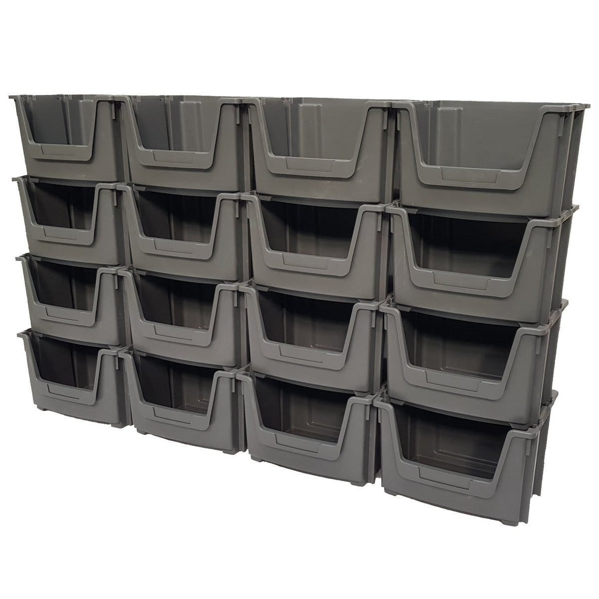 Large Open Front Stacking Storage Picking Wall - Grey, 12 Bin Wall, Filstorage