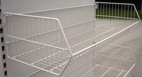 Wire Basket for Shop Shelving, White Basket 1000mm wide, Filstorage