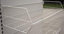 Wire Basket for Shop Shelving, White Basket 1000mm wide, Filstorage
