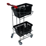 Two Tier Shopping/Picking Trolley, Trolley with Blue Baskets, Filstorage