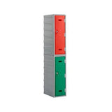 Offer: Set of 4 LK3 Plastic Locker 900mm H, 900mm High / Blue / Key Operated Lock, Filstorage