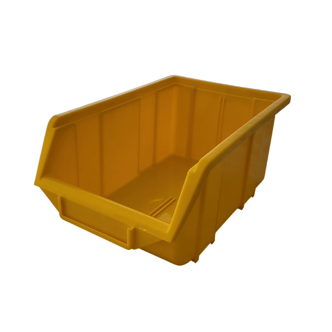 Yellow Stackable Plastic Storage Parts Bins (5 sizes), FB4, Filstorage