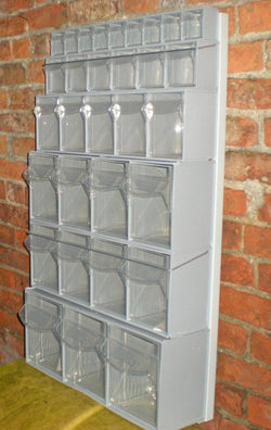 Complete Van Storage Tilt Bin Kit (41 compartments), Tilt Bin Van Kit 41 compartments, Filstorage