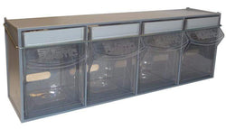 Van Storage Tilt Bin 4 Grey & Locking Bar, View Bin 4 GREY, Filstorage