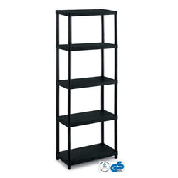 Solid Recycled Plastic Shelving 25kg UDL 5 Levels 1650mm H x 600mm W x 300mm D, 3060S/5, Filstorage