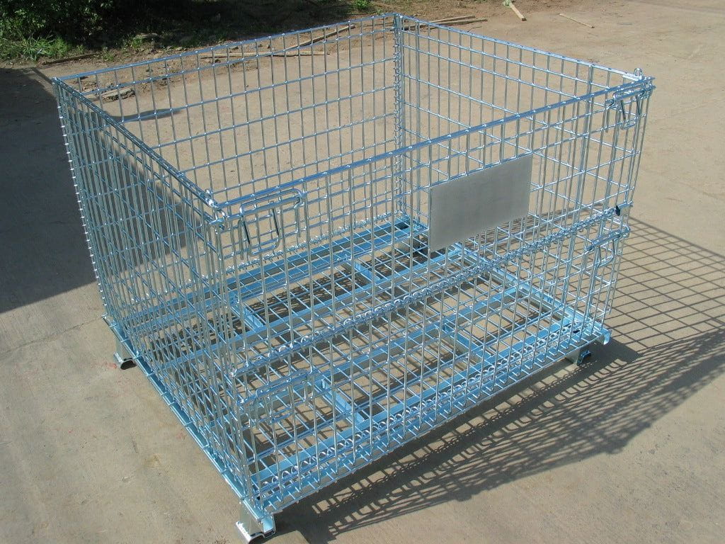 Collapsible Steel Pallet Hypercage Stillages, 4 x Hypercages, Filstorage