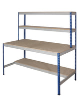 Half Undershelf Workstation Workbench 1830mm H x 915mm D, 915 / Chipboard / Grey/Blue, Filstorage