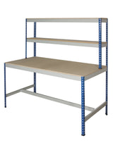 T Bar Workstation Workbench 1830mm H x 915mm D, 915 / Chipboard / Grey/Blue, Filstorage