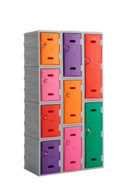 LK1 Plastic Locker 450mm H, 450mm High / Blue / Key Operated Lock, Filstorage