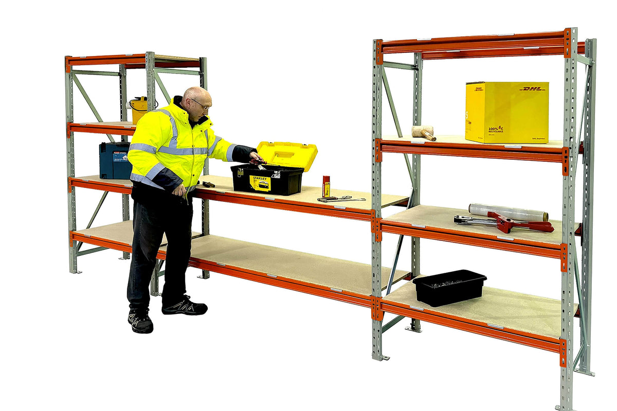 longspan workstation workbench and shelving complete unit