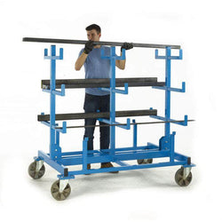 Heavy Duty Mobile Bar Storage Rack 1560mm H x 1600mm W x 1100mm D, 1000kg (2 Support Posts), Filstorage