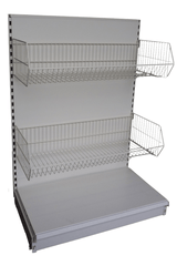 Wire Basket for Shop Shelving, White Basket 1000mm wide, Filstorage