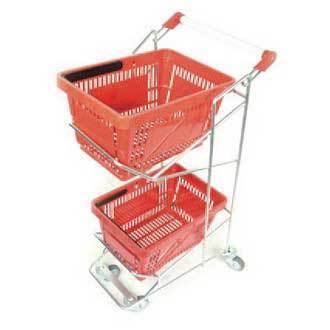 Two Tier Shopping/Picking Trolley, Trolley with Blue Baskets, Filstorage